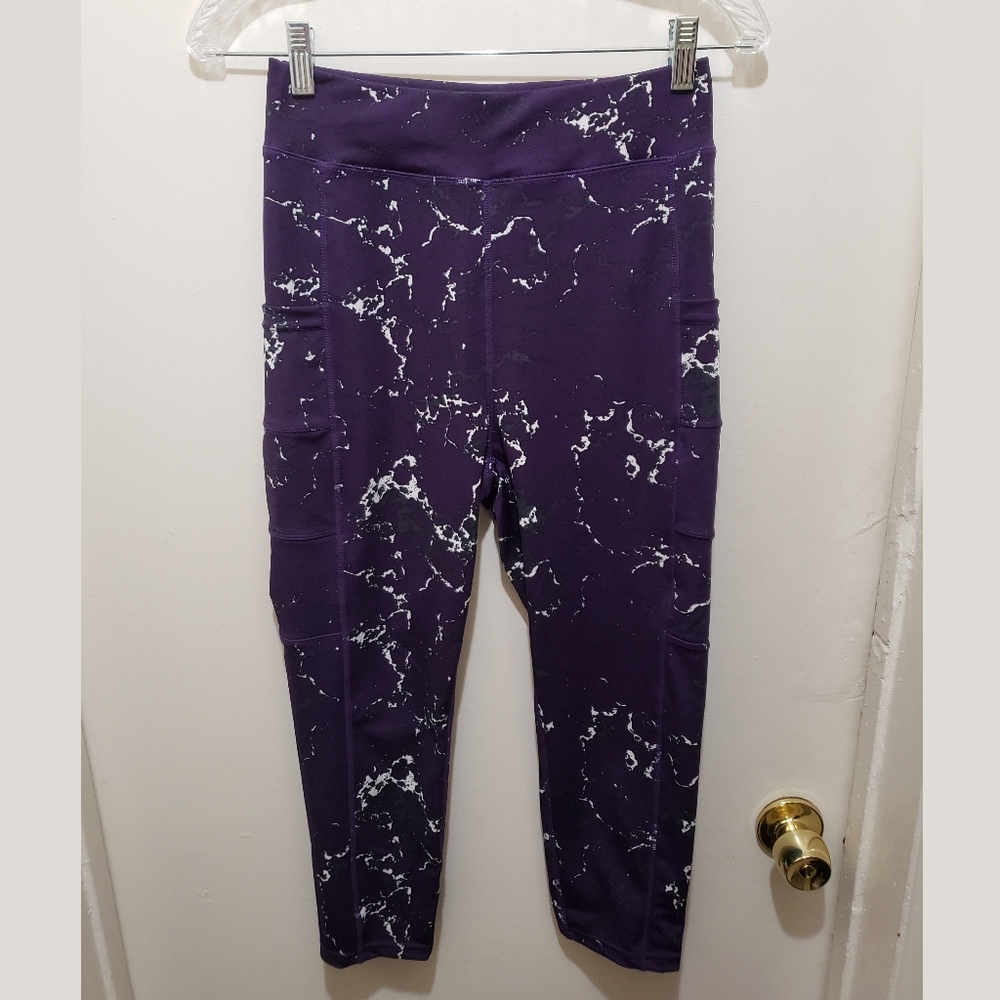 Purple Crackle PopFit Stella Capris